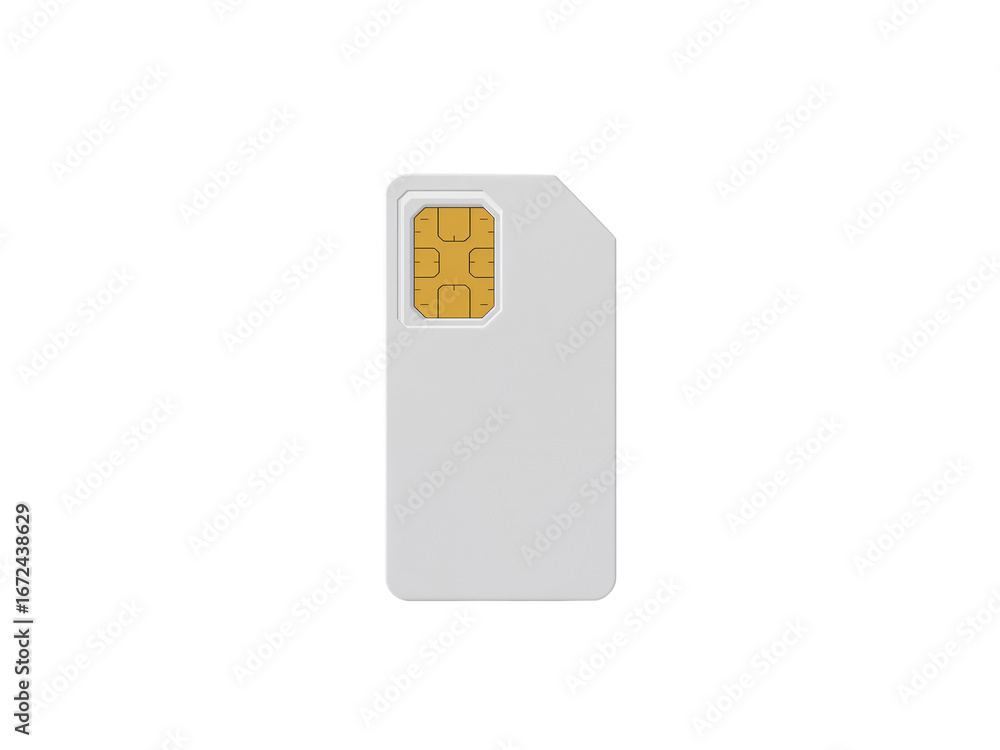 Poster modern sim card for mobile devices on isolated background emphasizing connectivity
