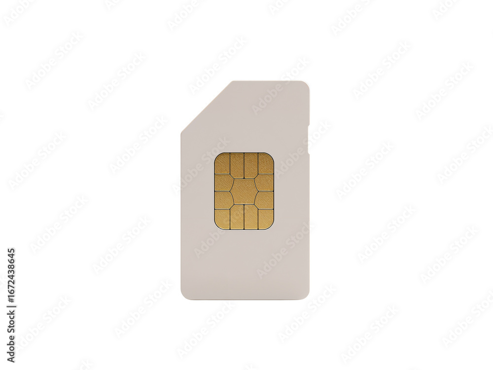 Poster isolated micro sim card against transparent setting for smartphone use in wireless communication