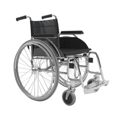 Fototapeta premium Wheelchair rendering on isolated background symbolizing mobility and assistance aid tool