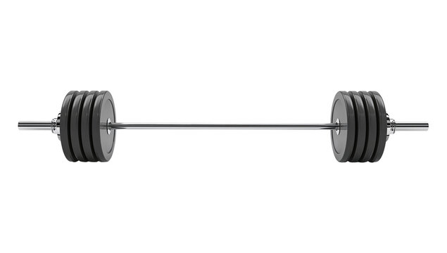 Symmetrical Barbell Exercise Equipment Promoting Strength Training isolated transparent background