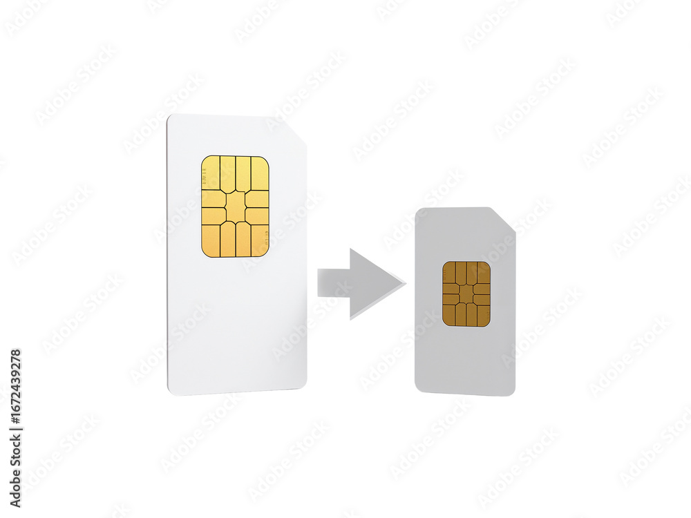 Poster evolution of cellular technology illustrating transition from standard to micro sim formats on a