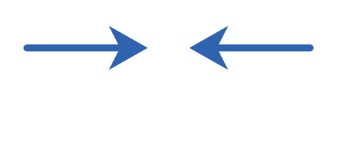 Blue and White Arrows Pointing Inward on Transparent Background
