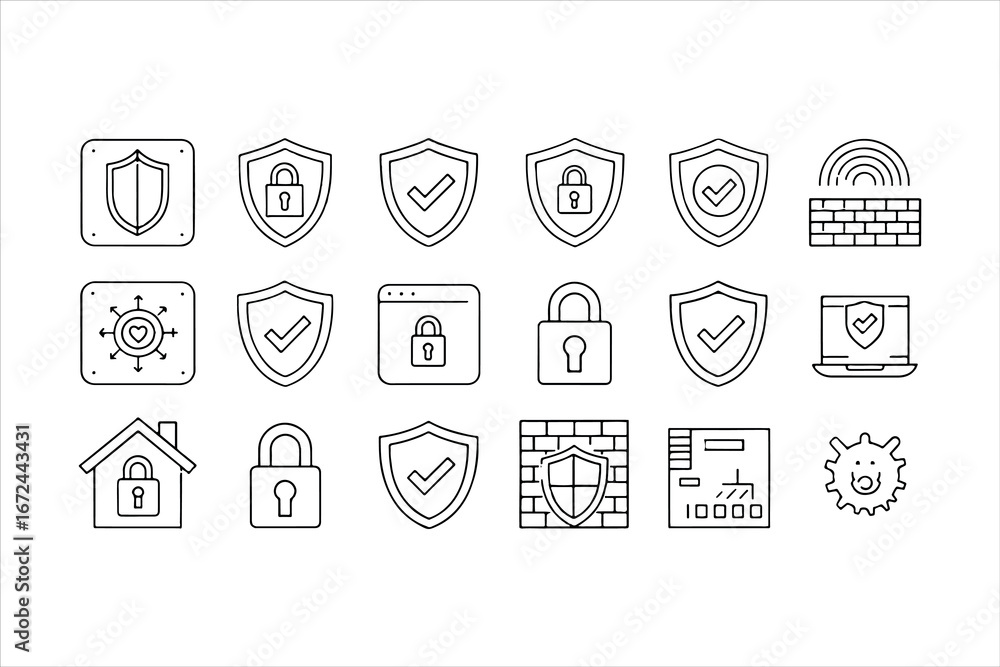 Aufkleber set of web design icons vector illustration for business communication and internet use