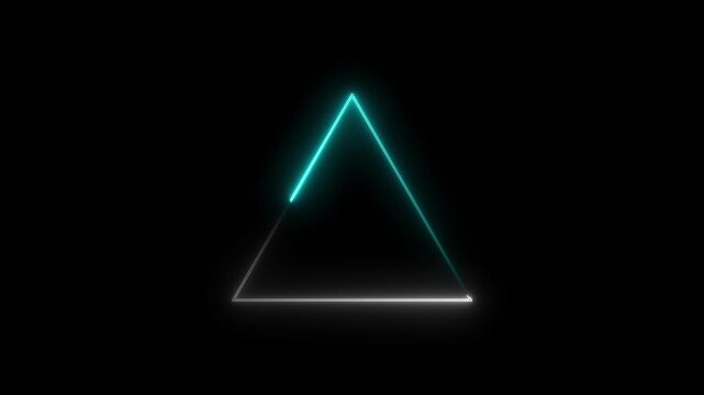 Glowing Neon Triangle Geometric Shape Abstract Background Futuristic Digital Design Element glowing triangle