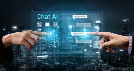 AI chatbot interface facilitates communication, chatbot, and AI interaction for automated user support and information exchange Vouch