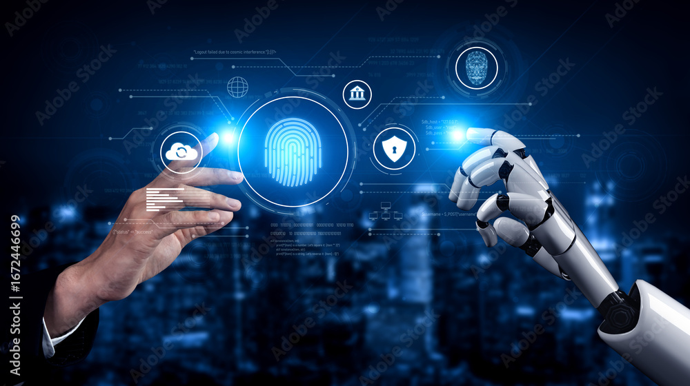 Poster ai enhances biometric identity authentication with fingerprint and facial recognition to ensure secu