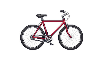 Fototapeta premium Dynamic illustration of a vibrant red bicycle, an eco-friendly mode of transport for urban commuting and outdoor recreation, encouraging a healthy, active life
