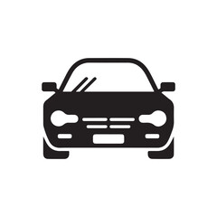 Fototapeta premium Front view silhouette of a modern sedan car automotive transportation symbol vector