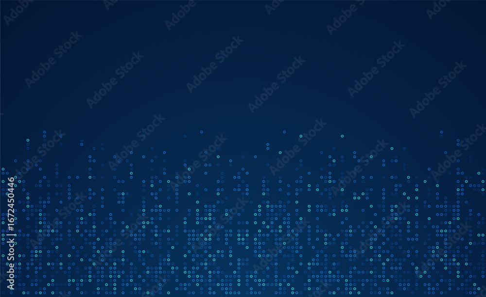 Poster digital technology background. digital data dots bllue pattern pixel background