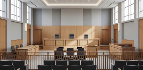Empty modern courtroom
