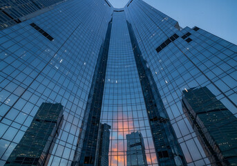 Obraz premium Businessman using a digital touchscreen to interact with a virtual social network, symbolizing a future of interconnected success