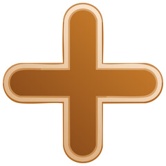 Obraz premium Brown Plus Sign Symbol with Rounded Edges for Addition and Positive Concepts