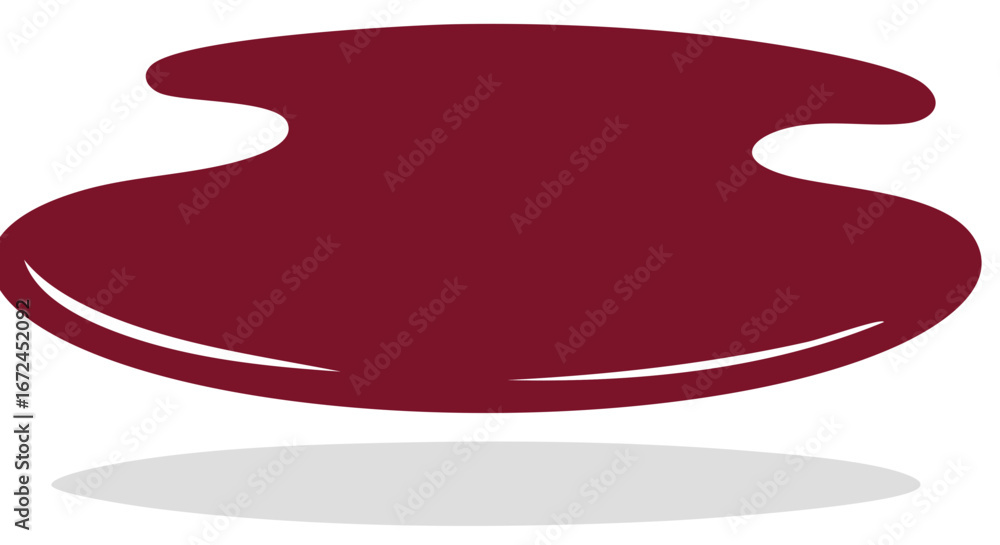 Poster Elegant dark red abstract shape with smooth curves, subtle highlight, and soft shadow.