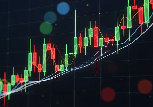 A blue and green cardiogram-like line on a stock monitor, depicting a financial heartbeat chart