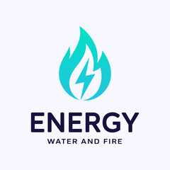 Water and fire energy logo icon