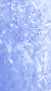 Blue Color Glitter Crinkle Raffia Close Up Vertical Video in 4K 60fps