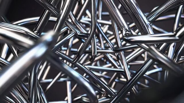 Non-representational metallic filament background texture.
