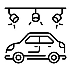 An outline style icon showing auto show