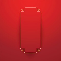Happy Chinese new year 2026. Chinese new year banner for show product. Greeting card. China frame with lantern on red background.