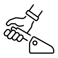 A linear style icon representing handbrake lever