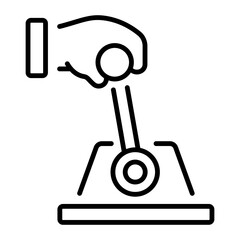 A linear style icon representing gear shift