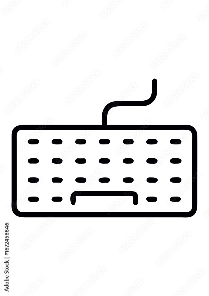 Poster minimalist black keyboard icon design for digital interaction