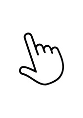 Obraz premium Hand pointing with index finger in minimalistic design icon 