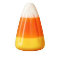 Classic candy corn a beloved halloween treat with distinct orange white and yellow stripes transparent background