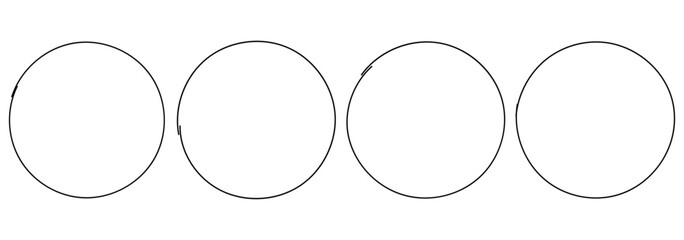 Hand drawn circle highlighter line sketch set. Vector marker circular lines, doodle round circles vector illustration.