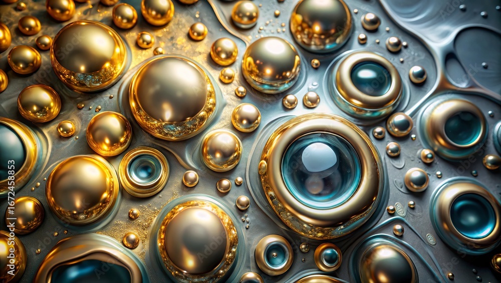 Aufkleber 3d rendering of abstract fractal background for creative design looks like oil drops,colorful abstra