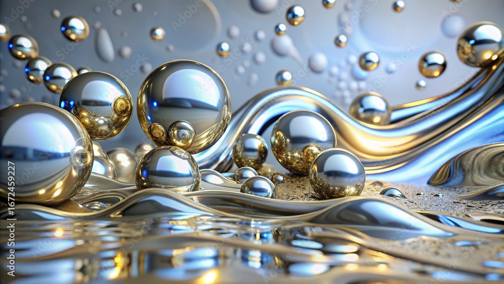 Aufkleber 3d rendering of abstract fractal background for creative design looks like oil drops,colorful abstra