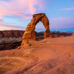 Sunset Arch Rock Formation, Canyonlands National Park