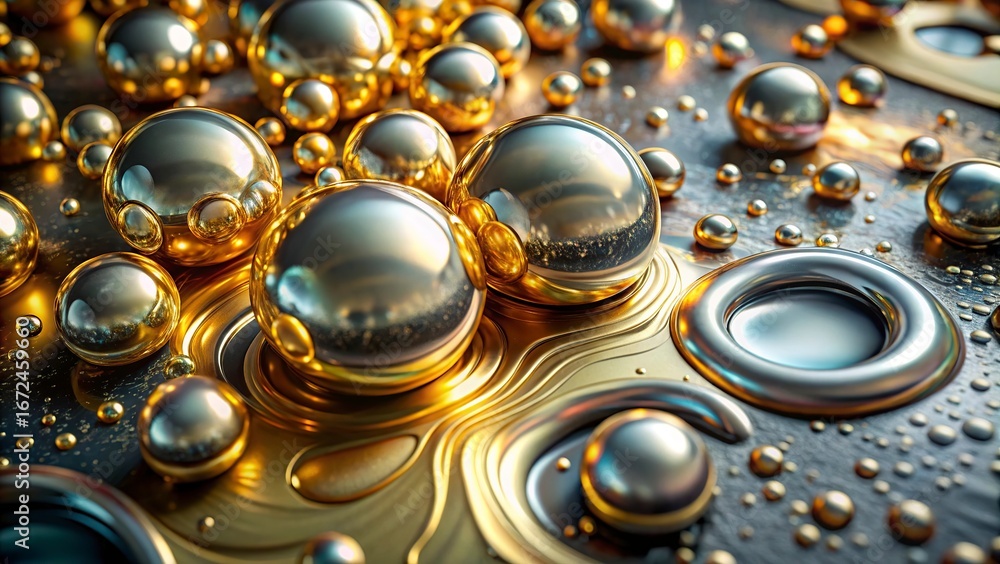 Aufkleber 3d rendering of abstract fractal background for creative design looks like oil drops,colorful abstra