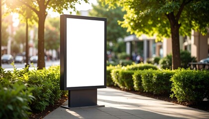Blank billboard in a city parkway