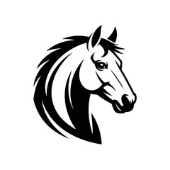 Silhouette vector illustration of a horse head in elegant side view. Perfect for equestrian designs, logos, western themes, ranch decor, and animal-inspired artwork.