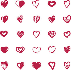 Romantic Red Love Icons Collection