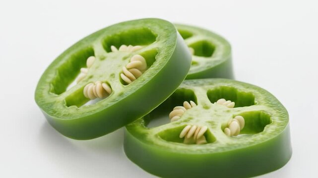 Sliced green pepper cross section vegetable ingredient food still life