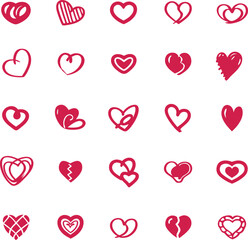 Romantic Red Love Icons Collection