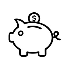 Obraz premium Piggy bank with coin slot for saving money concept of icon 