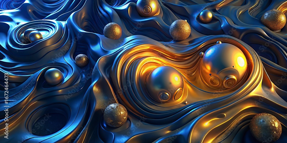 Aufkleber 3d rendering of abstract fractal background for creative design looks like oil drops,colorful abstra