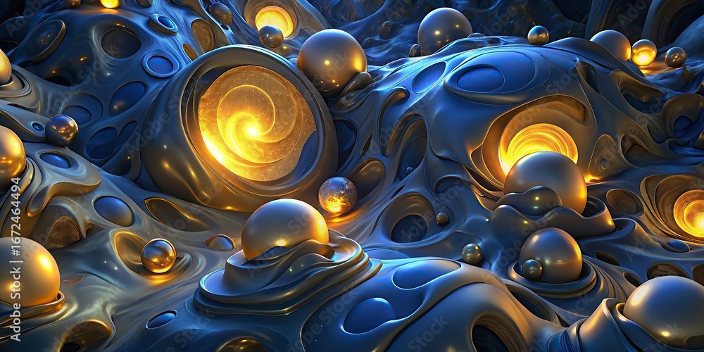 Aufkleber 3d rendering of abstract fractal background for creative design looks like oil drops,colorful abstra