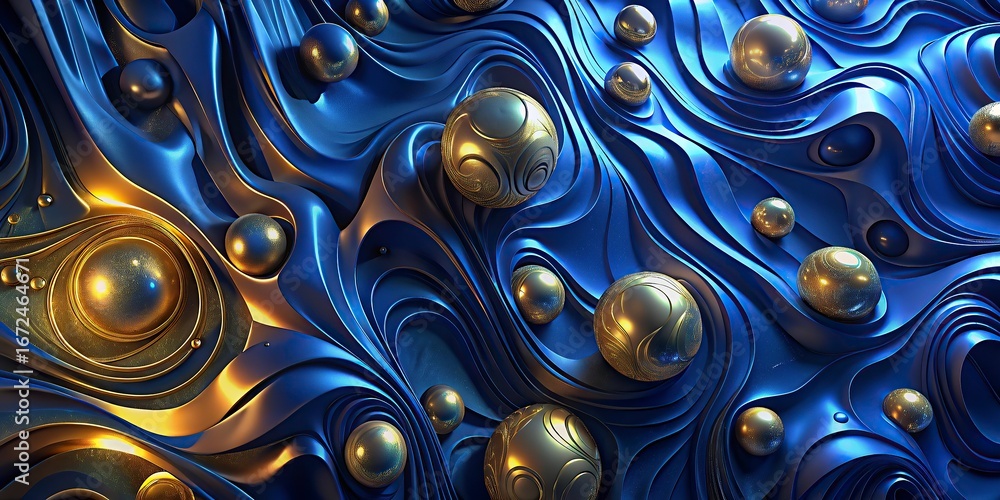 Aufkleber 3d rendering of abstract fractal background for creative design looks like oil drops,colorful abstra