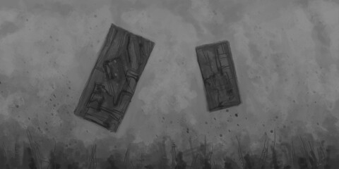 Abstract image for printing. Picture for modern interiors. The picture is painted by hand on a tablet. © neurostructure