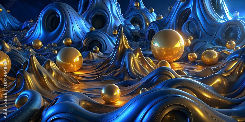Aufkleber 3d rendering of abstract fractal background for creative design looks like oil drops,colorful abstra