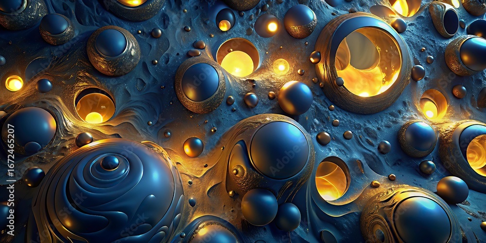 Aufkleber 3d rendering of abstract fractal background for creative design looks like oil drops,colorful abstra
