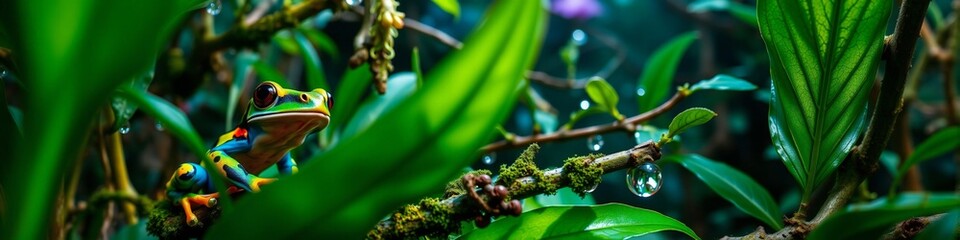 colorful rainforest poison dart frog