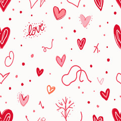 seamless background with hearts