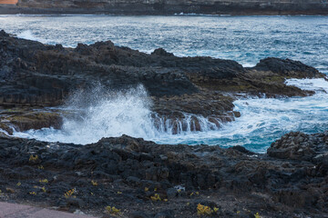 Seascape of El Bufadero on Gran Canaria, Spain