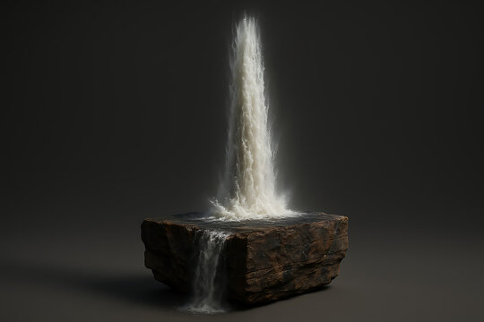 White water fountain on dark background - Chafariz de &aacute;gua branca em fundo escuro