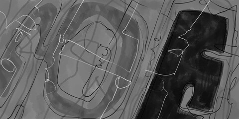 Abstract image for printing. Picture for modern interiors. The picture is painted by hand on a tablet. © neurostructure